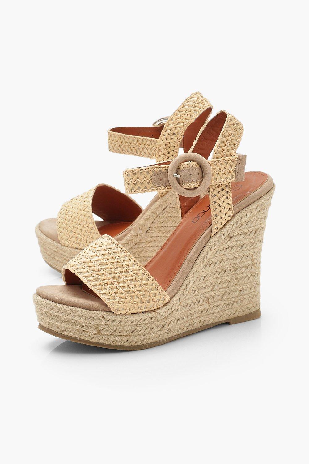 Espadrilles compens es en paille brides